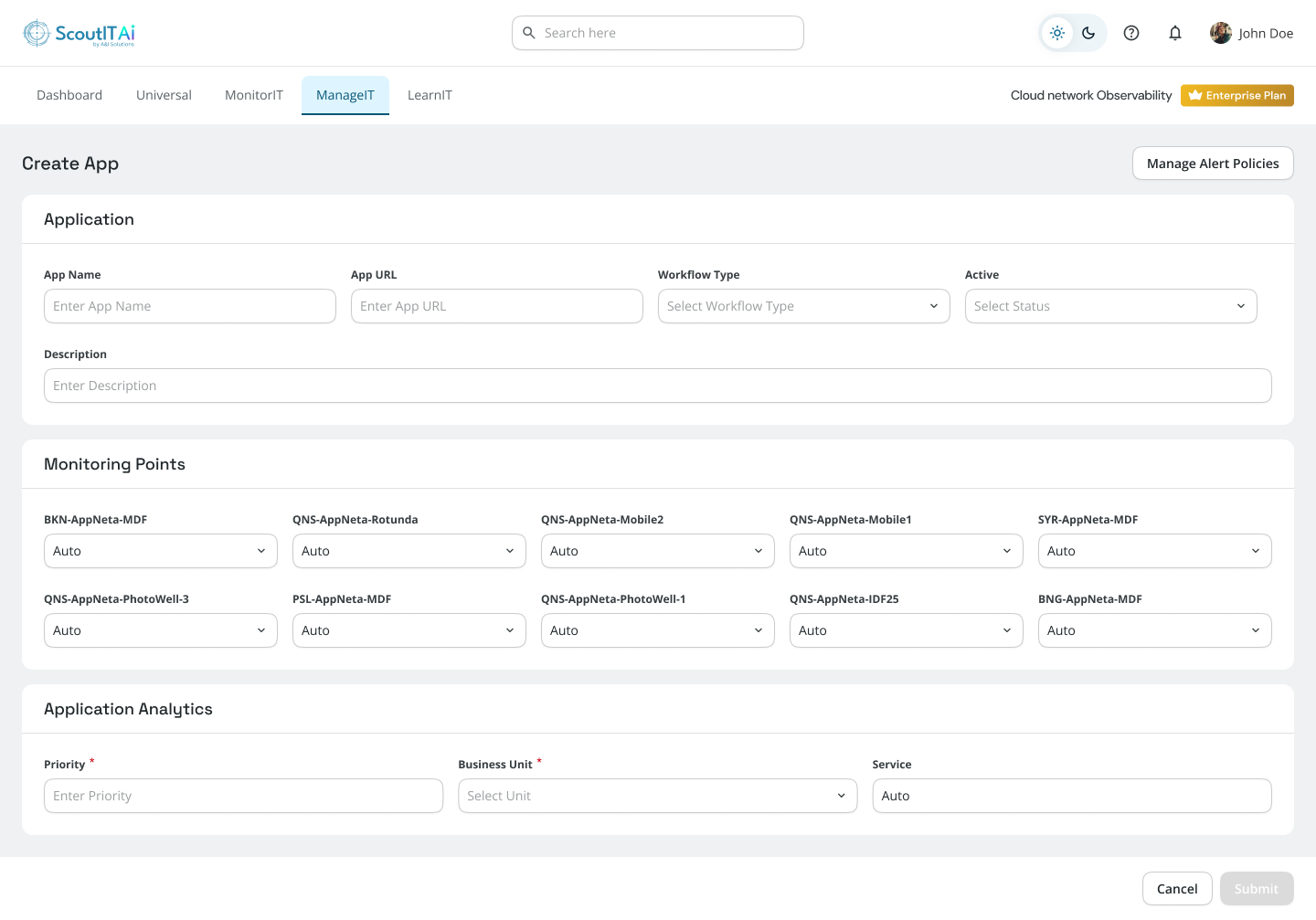 Cloud Network Observability Dashboard - ScoutIT-AI